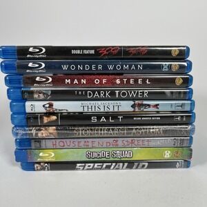 Blu Ray Lot of 10 - Mixed - Action,‎ Superhero, Horror, Music